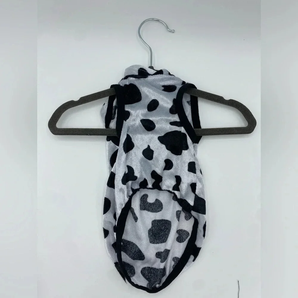 Puppy Dog Cow Spot Black White Halloween Hoodie Sweater Costume XS